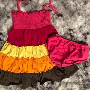 Girls Colored Layered Maxi Dress
